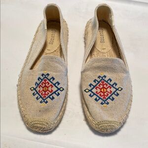 Soludos Women's Embroidered Espadrilles - Cream and Multicolor